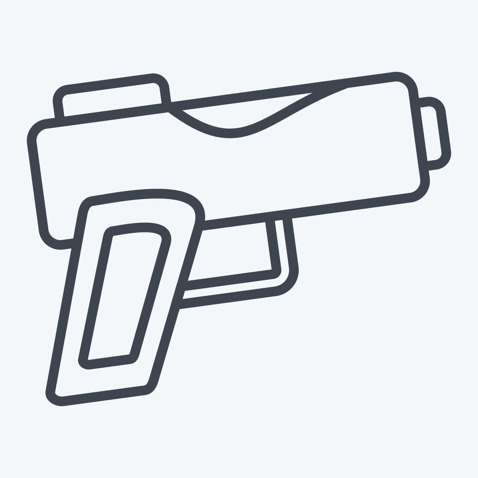 Icon Gun. related to Military symbol. line style. design editable vector