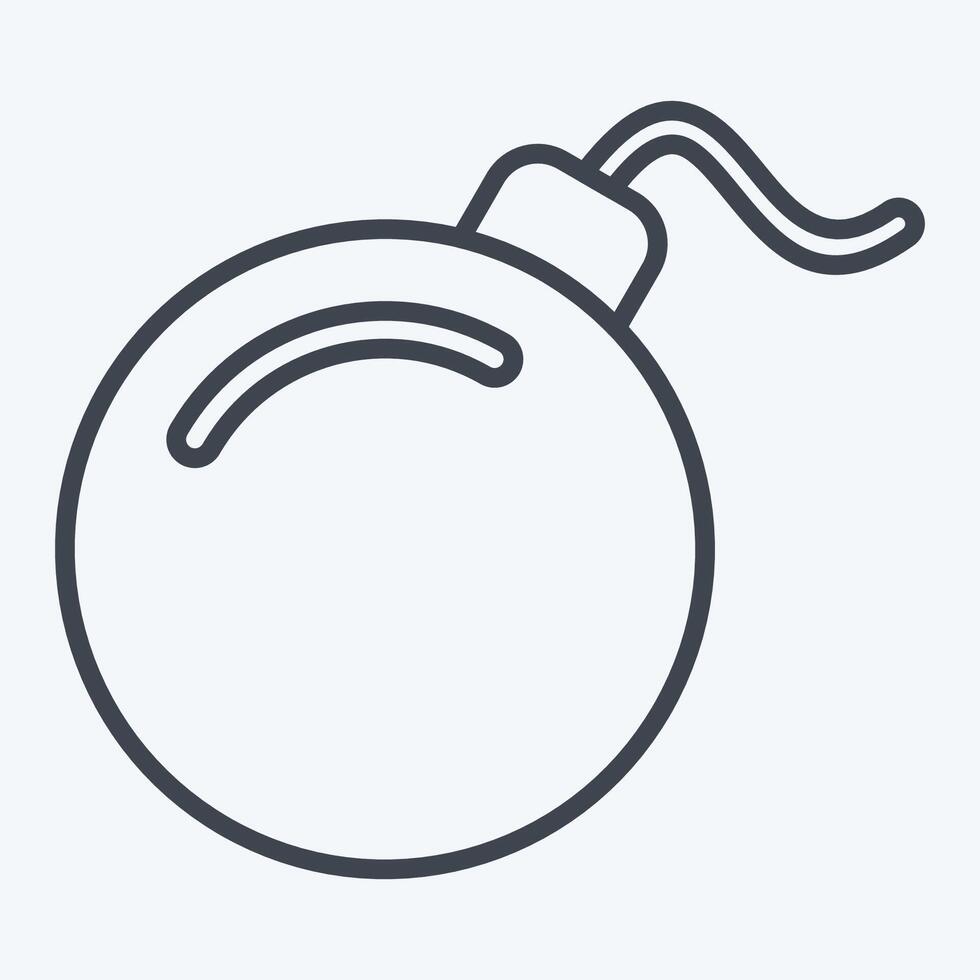 Icon Bomb. related to Military symbol. line style. design editable vector