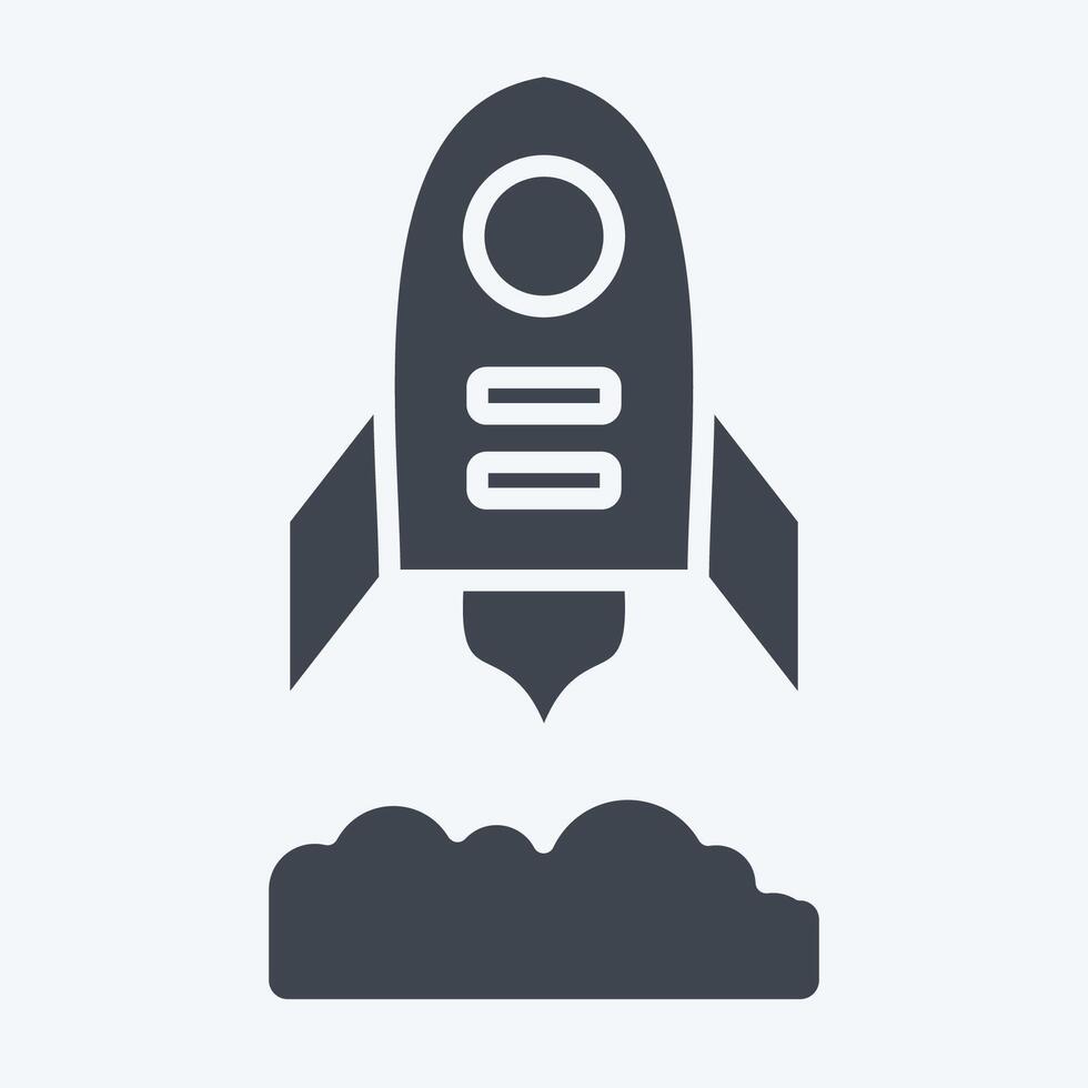 Icon Rocket Flying. related to Military symbol. glyph style. design editable vector