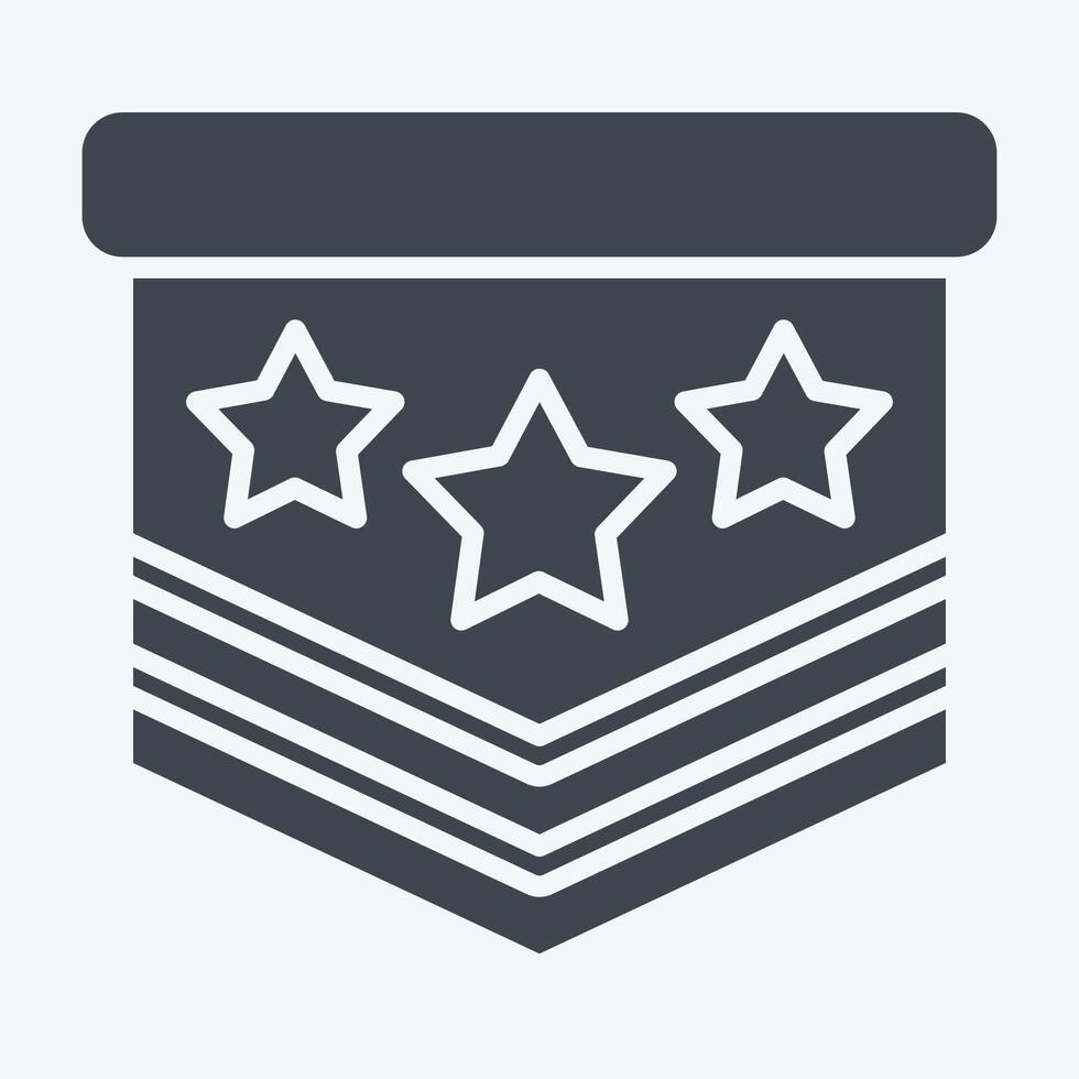 Icon Millitary Emblem. related to Military symbol. glyph style. design editable vector