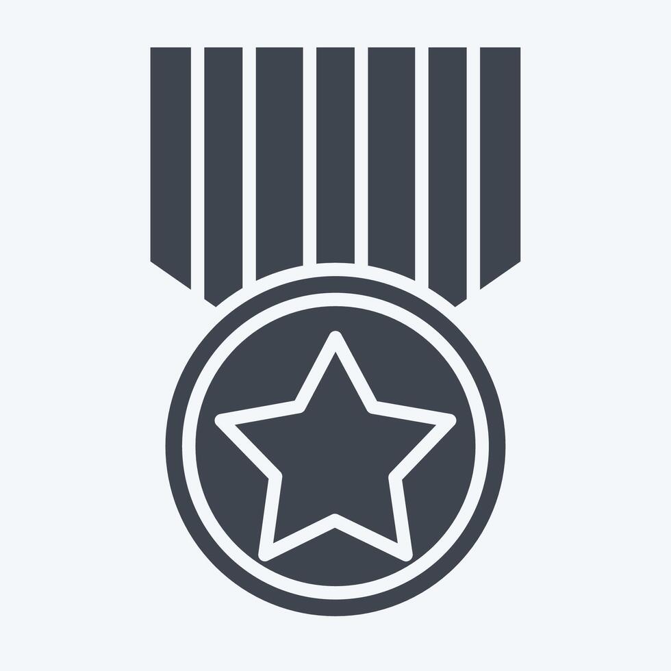 Icon Millitary Badge. related to Military symbol. glyph style. design editable vector