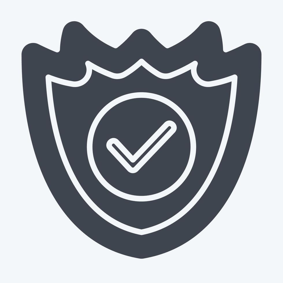 Icon Amoned Shield. related to Military symbol. glyph style. design editable vector