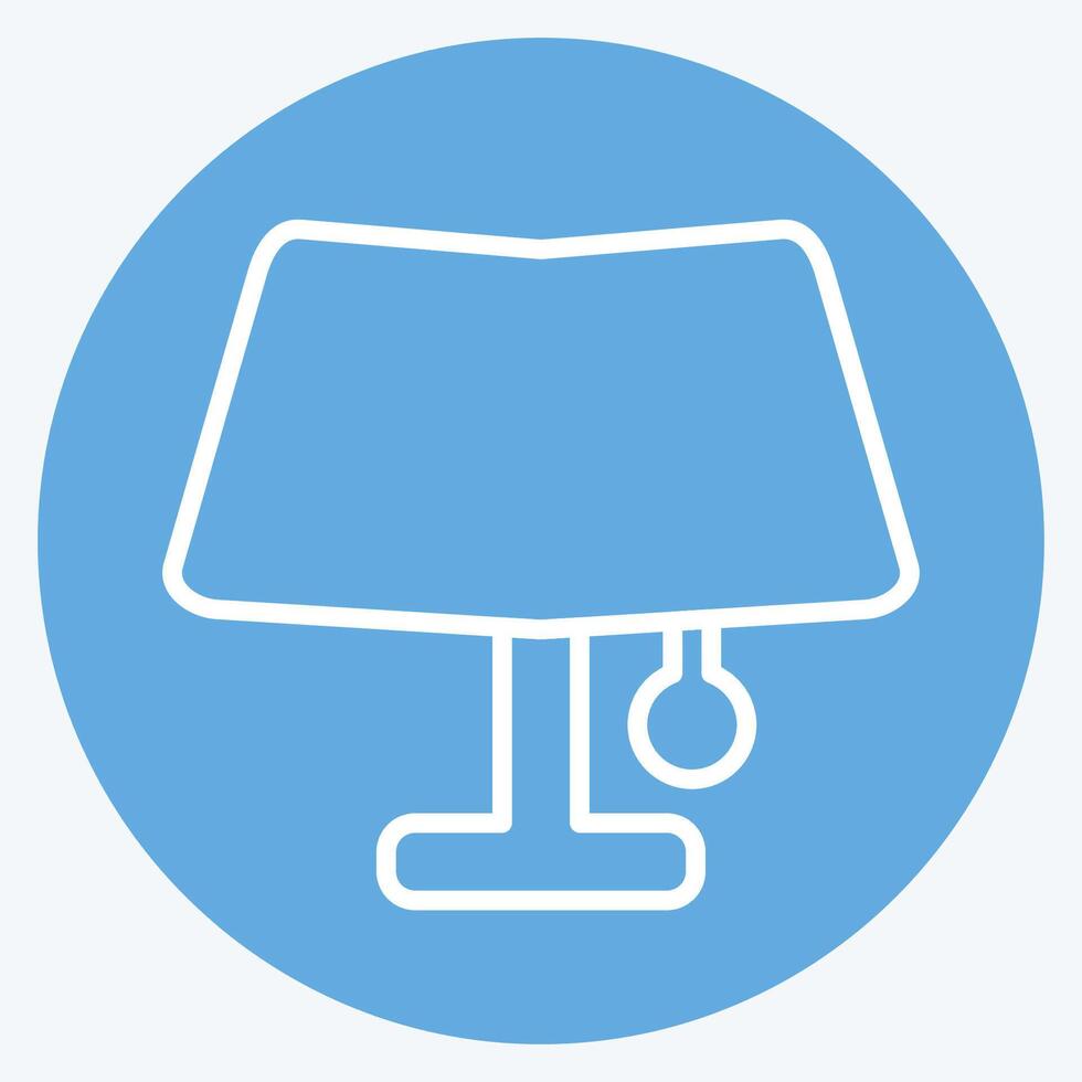 Icon Table Lamp. related to Light symbol. blue eyes style. design editable vector