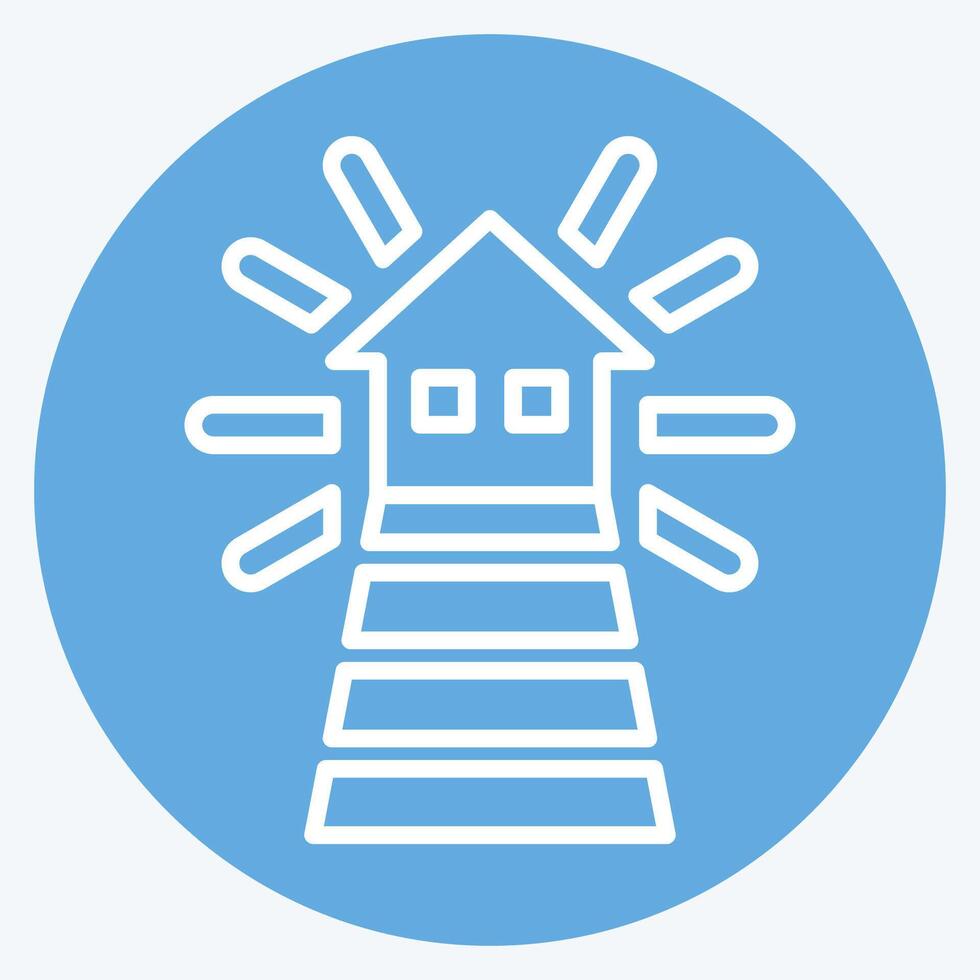 Icon Light House. related to Light symbol. blue eyes style. design editable vector