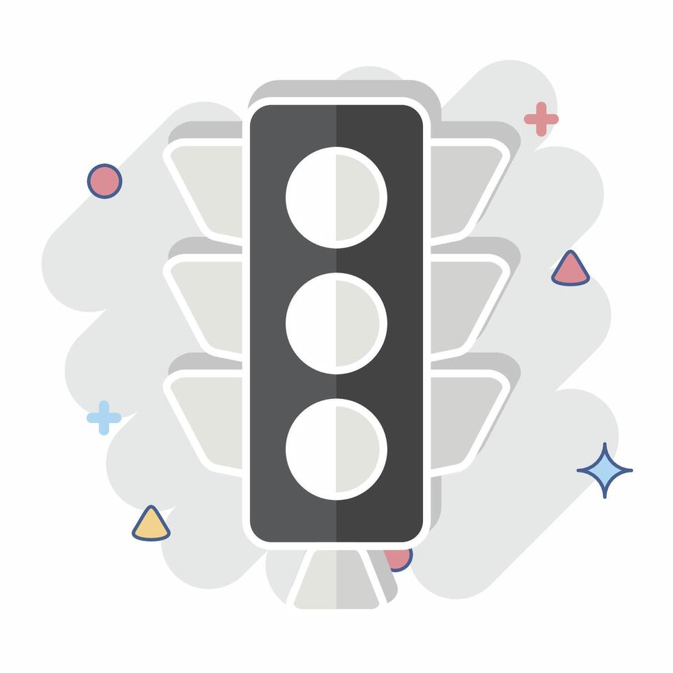 Icon Traffic Light. related to Light symbol. comic style. design editable vector