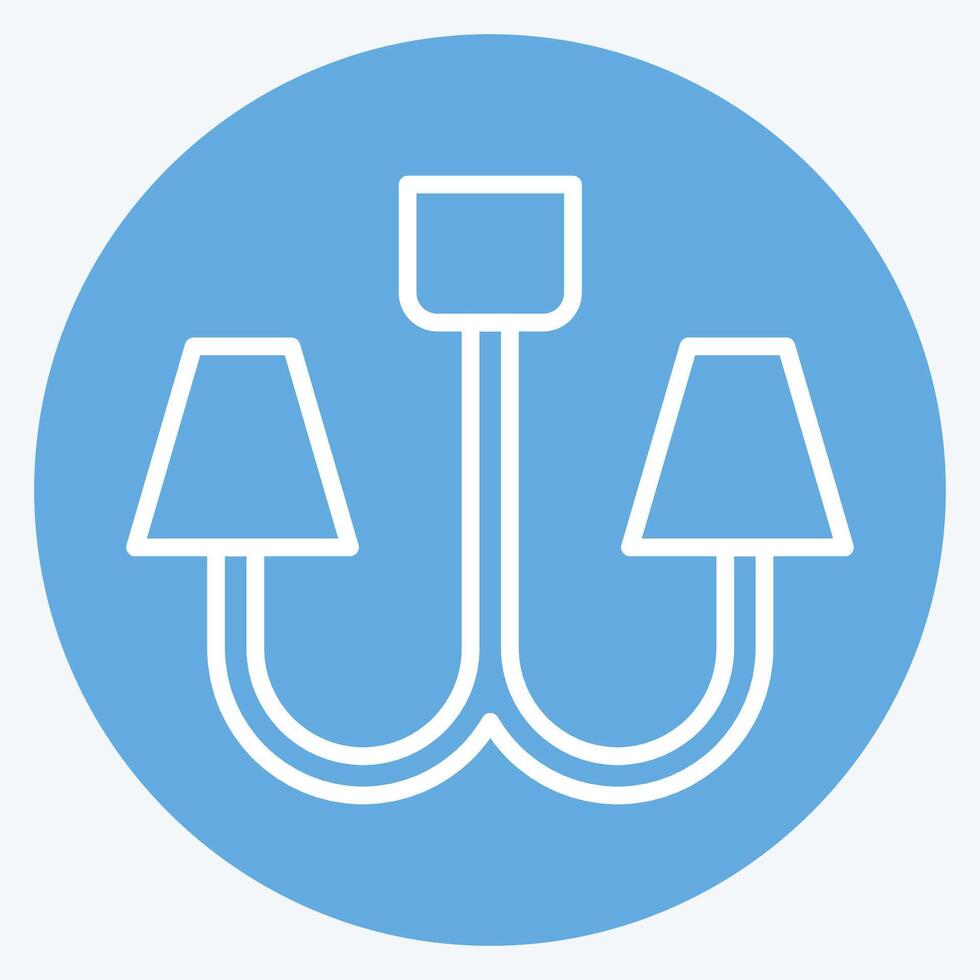 Icon Chandelier. related to Light symbol. blue eyes style. design editable vector