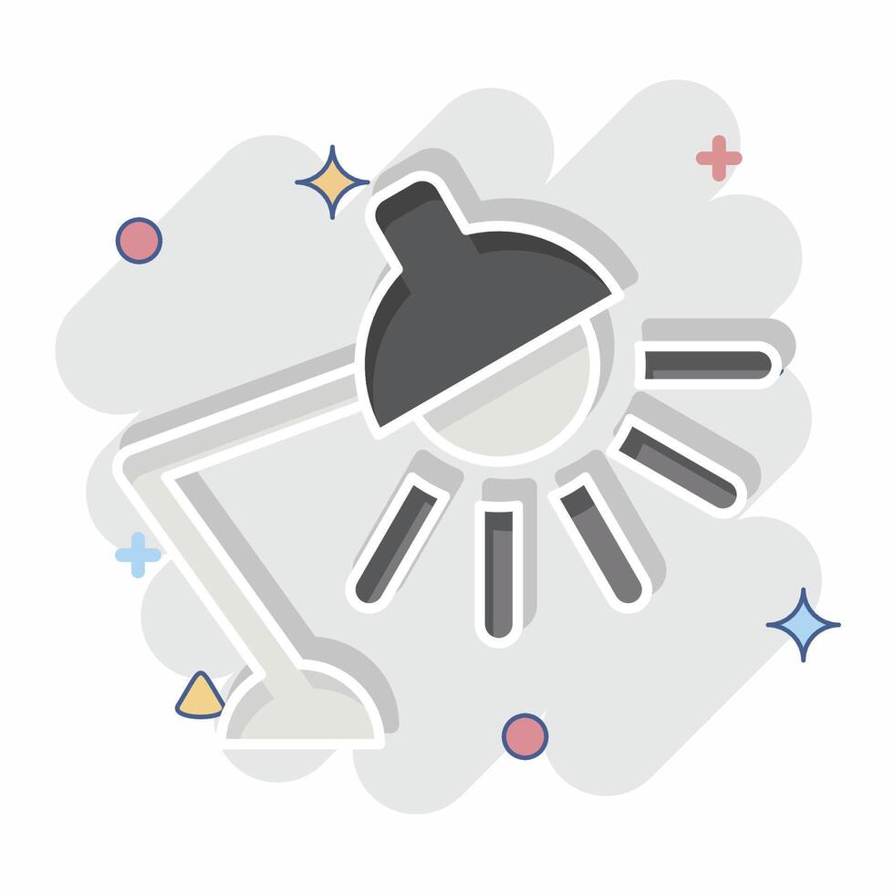 Icon Work Lamp. related to Light symbol. comic style. design editable vector