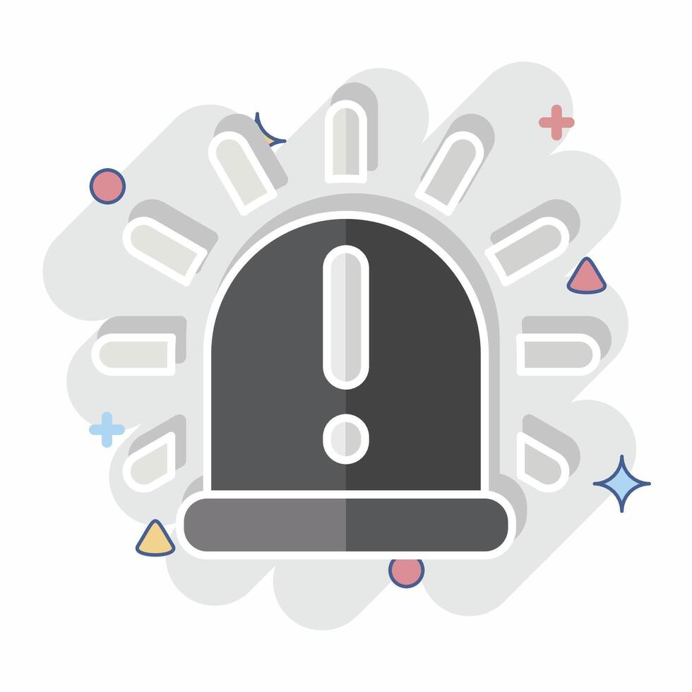 Icon Siren. related to Light symbol. comic style. design editable vector