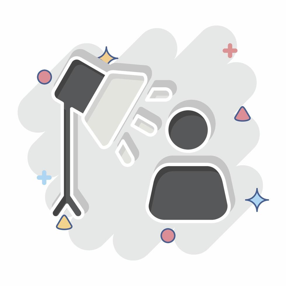 Icon Spotlight. related to Light symbol. comic style. design editable vector