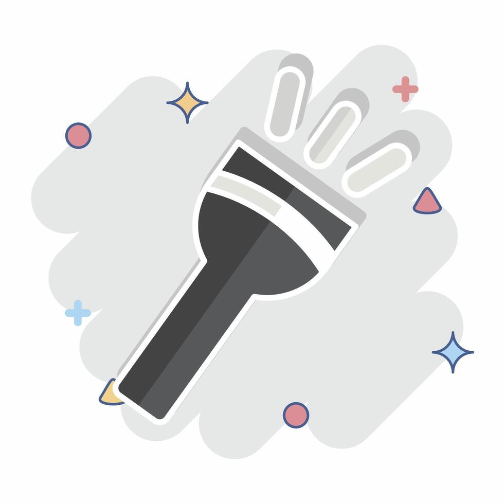 Icon Flasglight. related to Light symbol. comic style. design editable vector