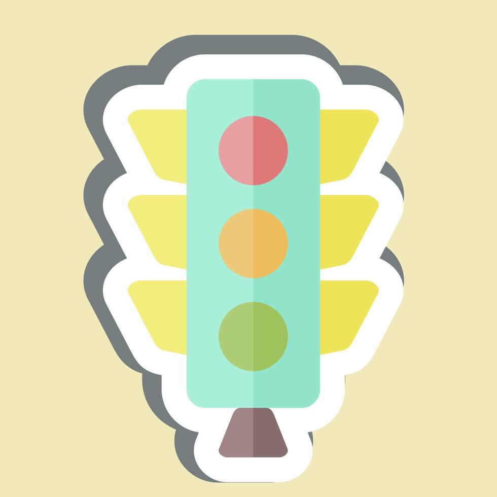 Sticker Traffic Light. related to Light symbol. design editable vector