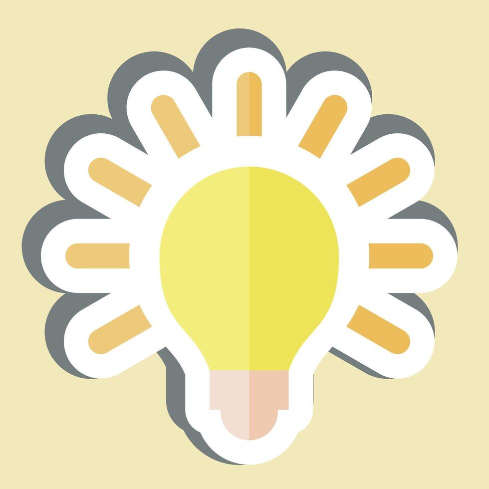 Sticker Light Bulb. related to Light symbol. design editable vector