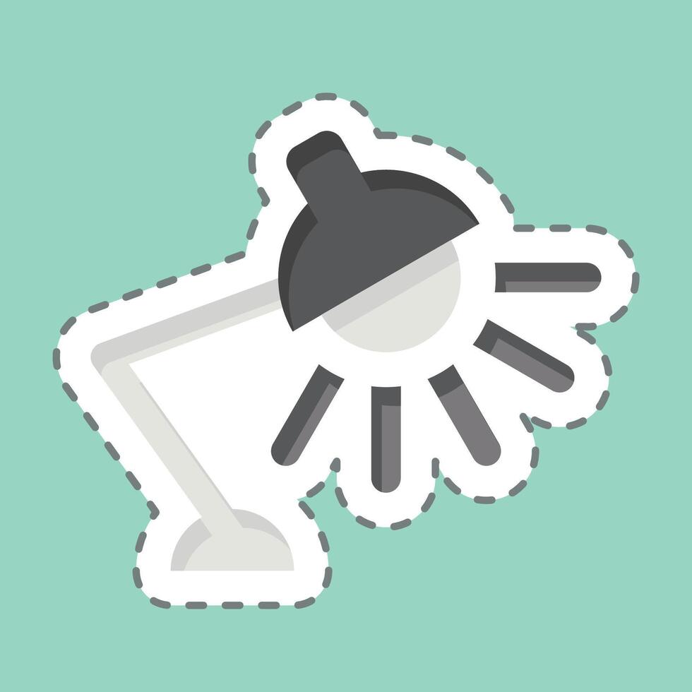 Sticker line cut Work Lamp. related to Light symbol. design editable vector