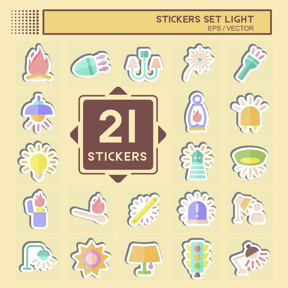 Sticker Set Light. related to Celebration symbol. design editable vector