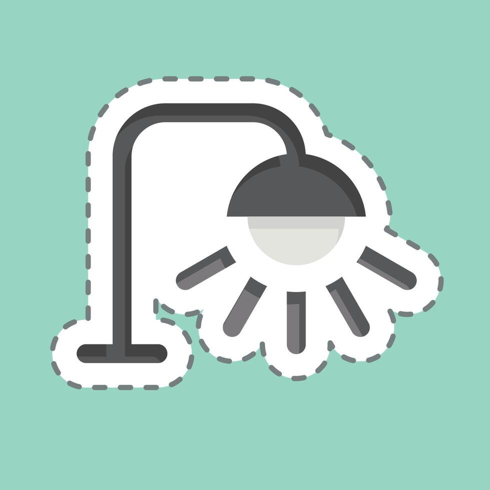 Sticker line cut Street Light. related to Light symbol. design editable vector