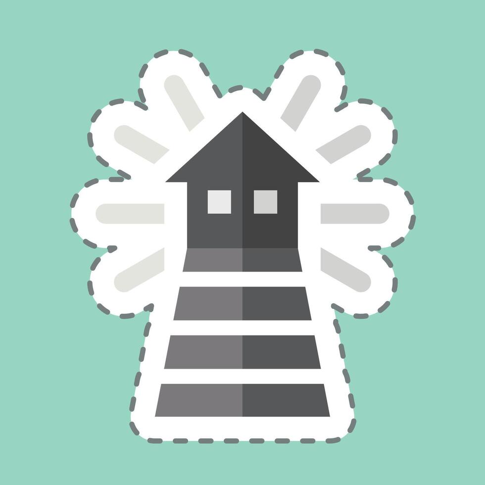 Sticker line cut Light House. related to Light symbol. design editable vector