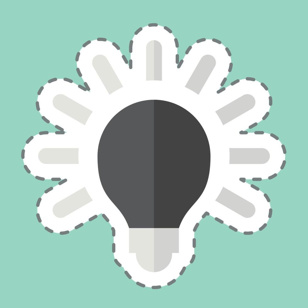 Sticker line cut Light Bulb. related to Light symbol. design editable vector