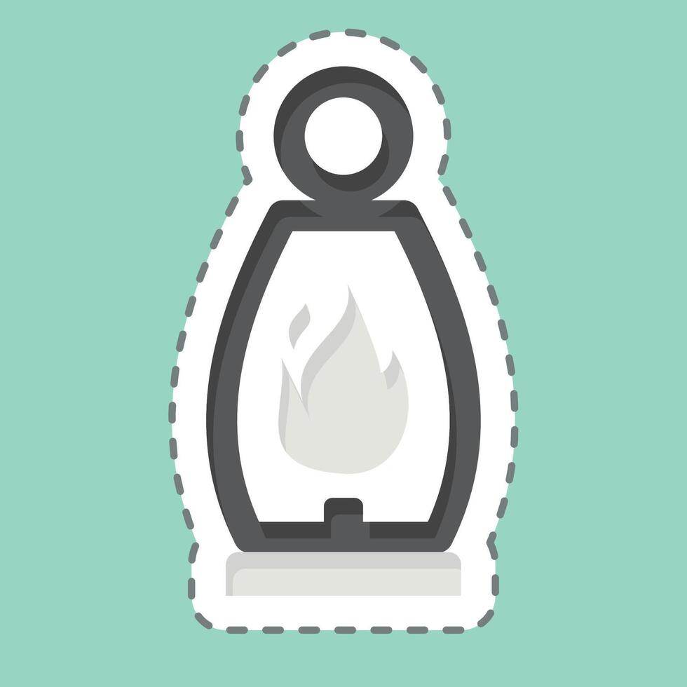 Sticker line cut Lantern. related to Light symbol. design editable vector