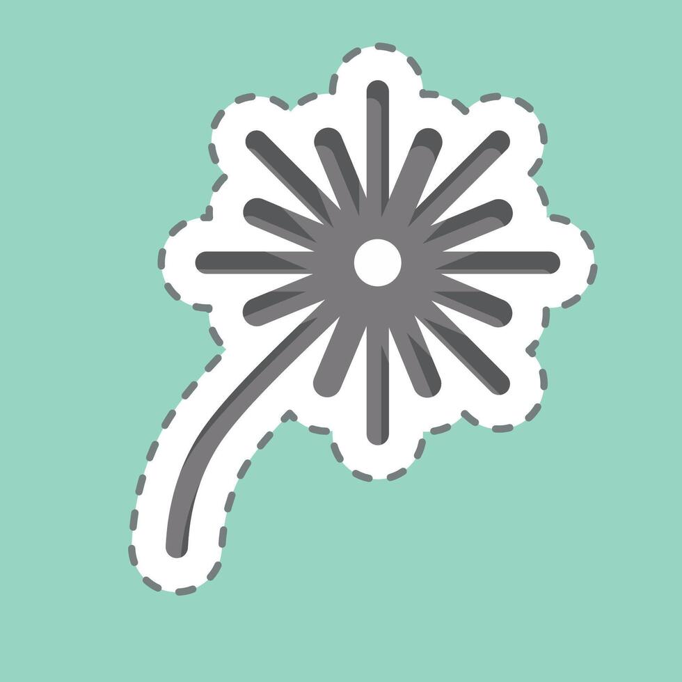 Sticker line cut Fire Works. related to Light symbol. design editable vector