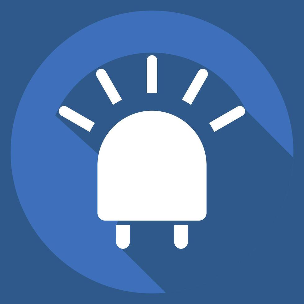 Icon LED. related to Light symbol. long shadow style. design editable vector