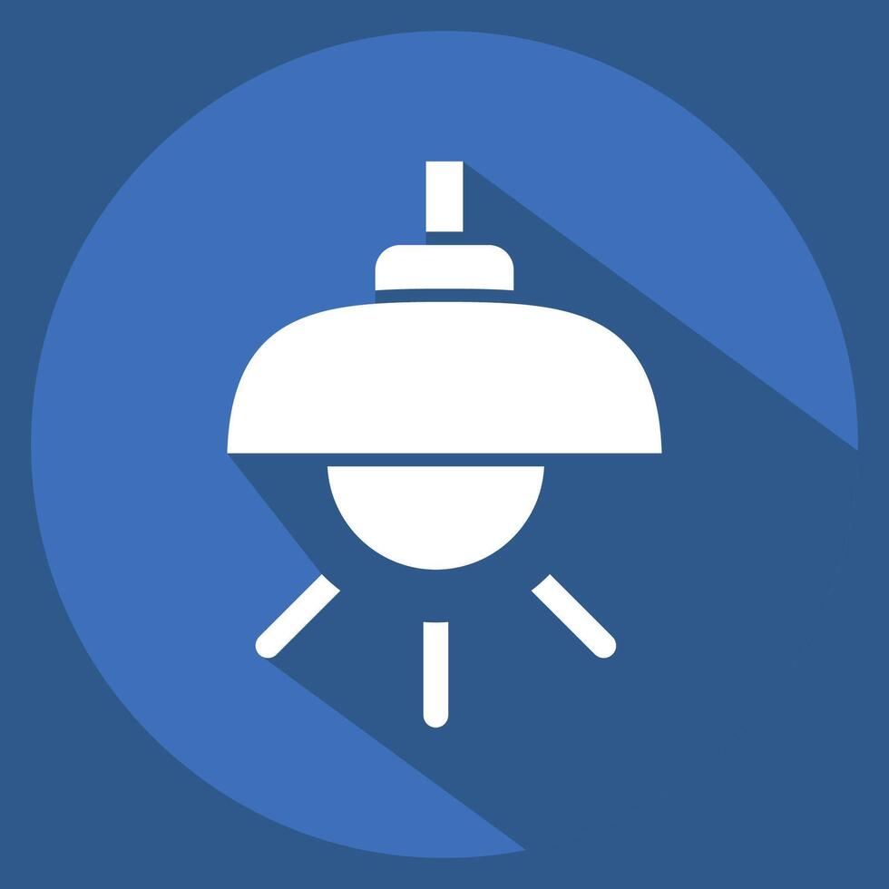 Icon Lamp. related to Light symbol. long shadow style. design editable vector