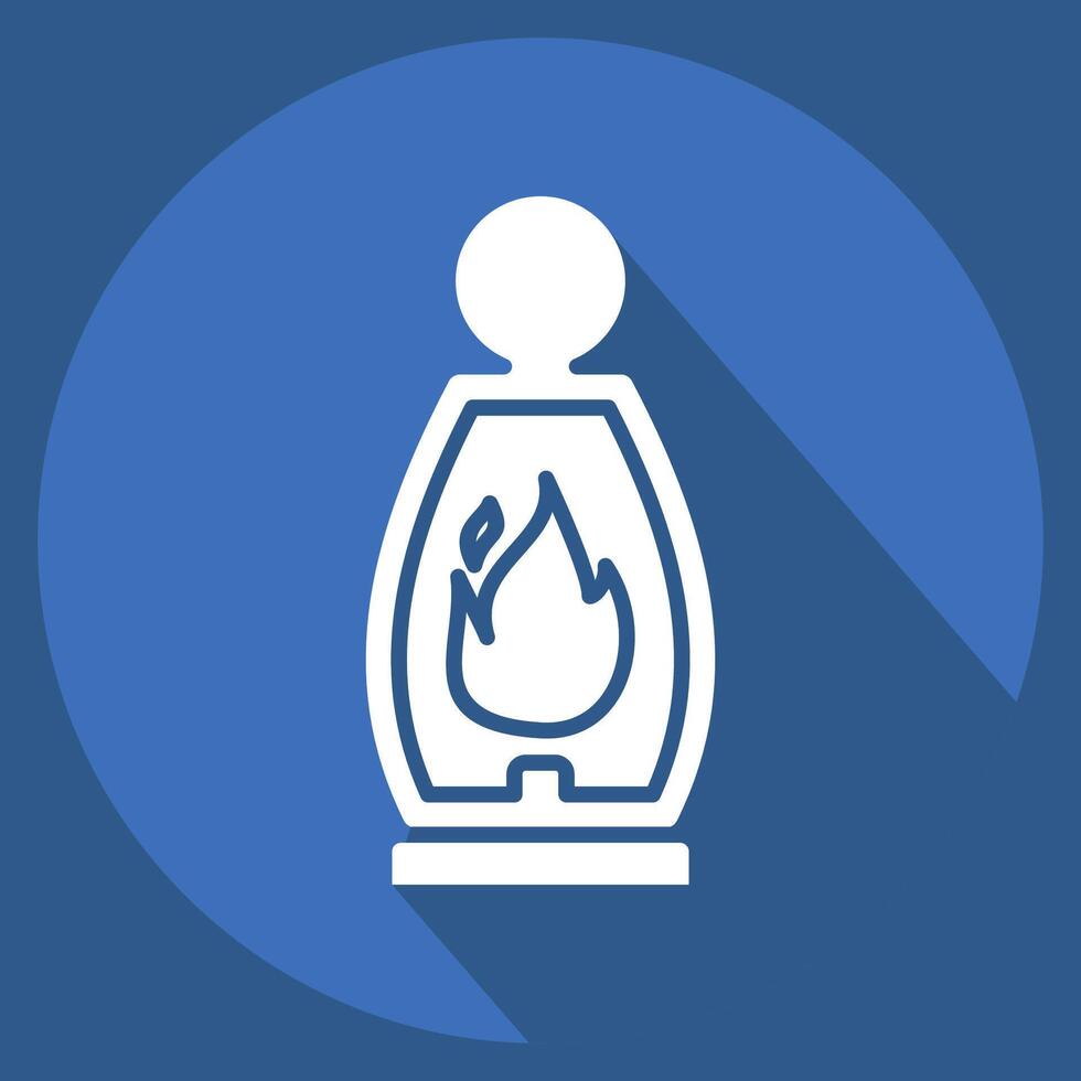 Icon Lantern. related to Light symbol. long shadow style. design editable vector