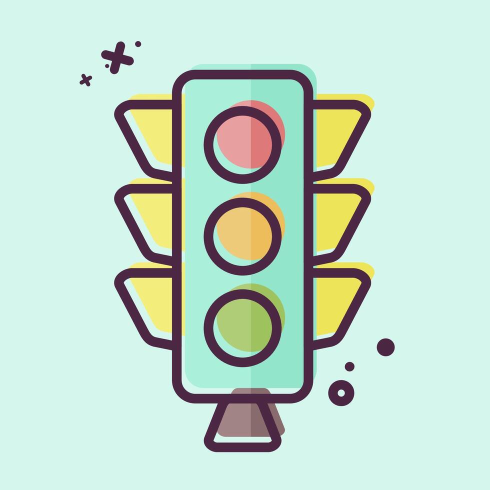 Icon Traffic Light. related to Light symbol. MBE style. design editable vector