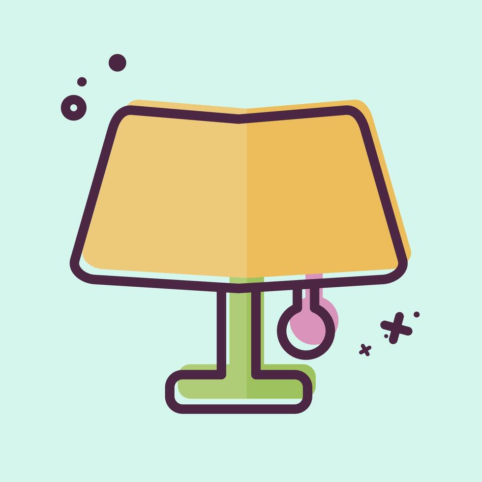 Icon Table Lamp. related to Light symbol. MBE style. design editable vector