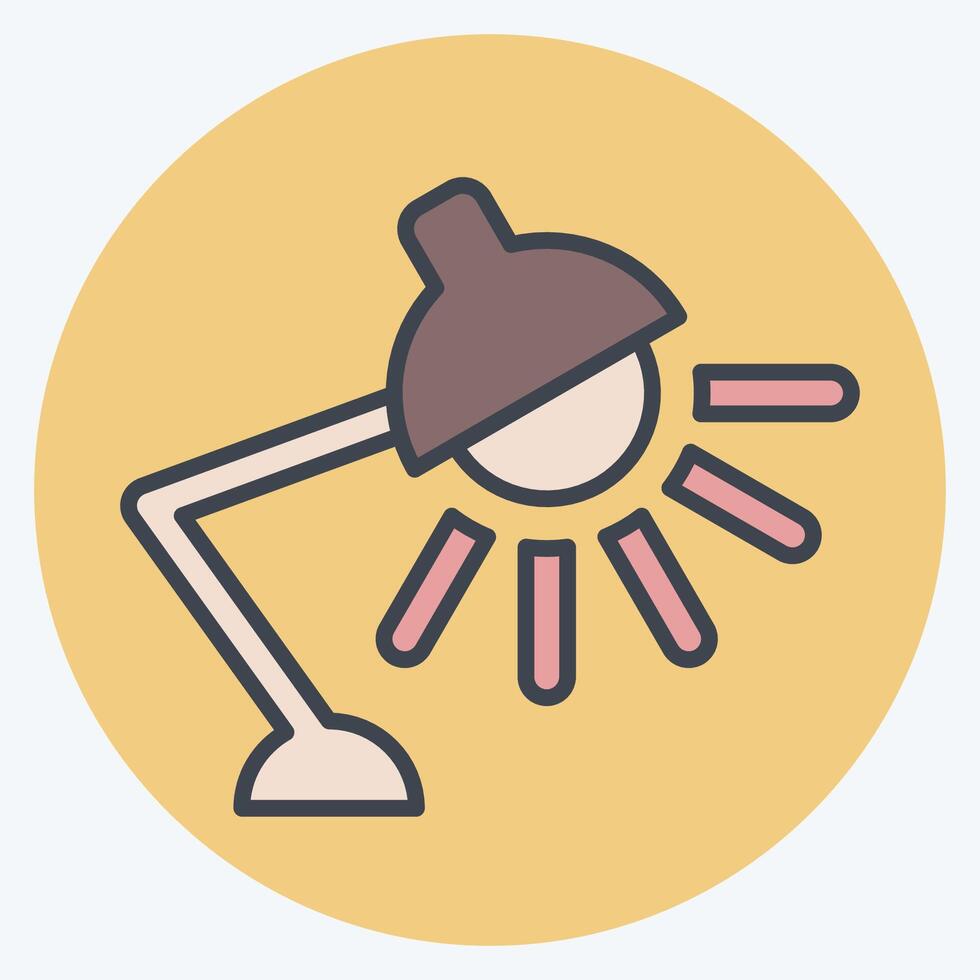Icon Work Lamp. related to Light symbol. color mate style. design editable vector
