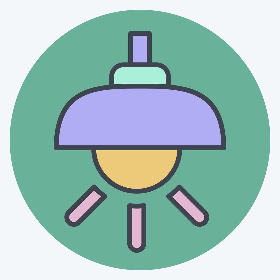 Icon Lamp. related to Light symbol. color mate style. design editable vector