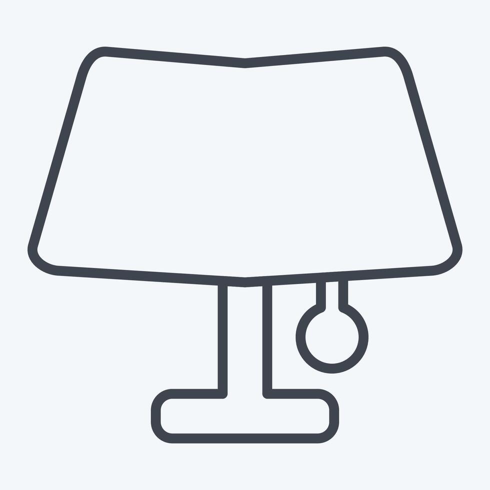 Icon Table Lamp. related to Light symbol. line style. design editable vector