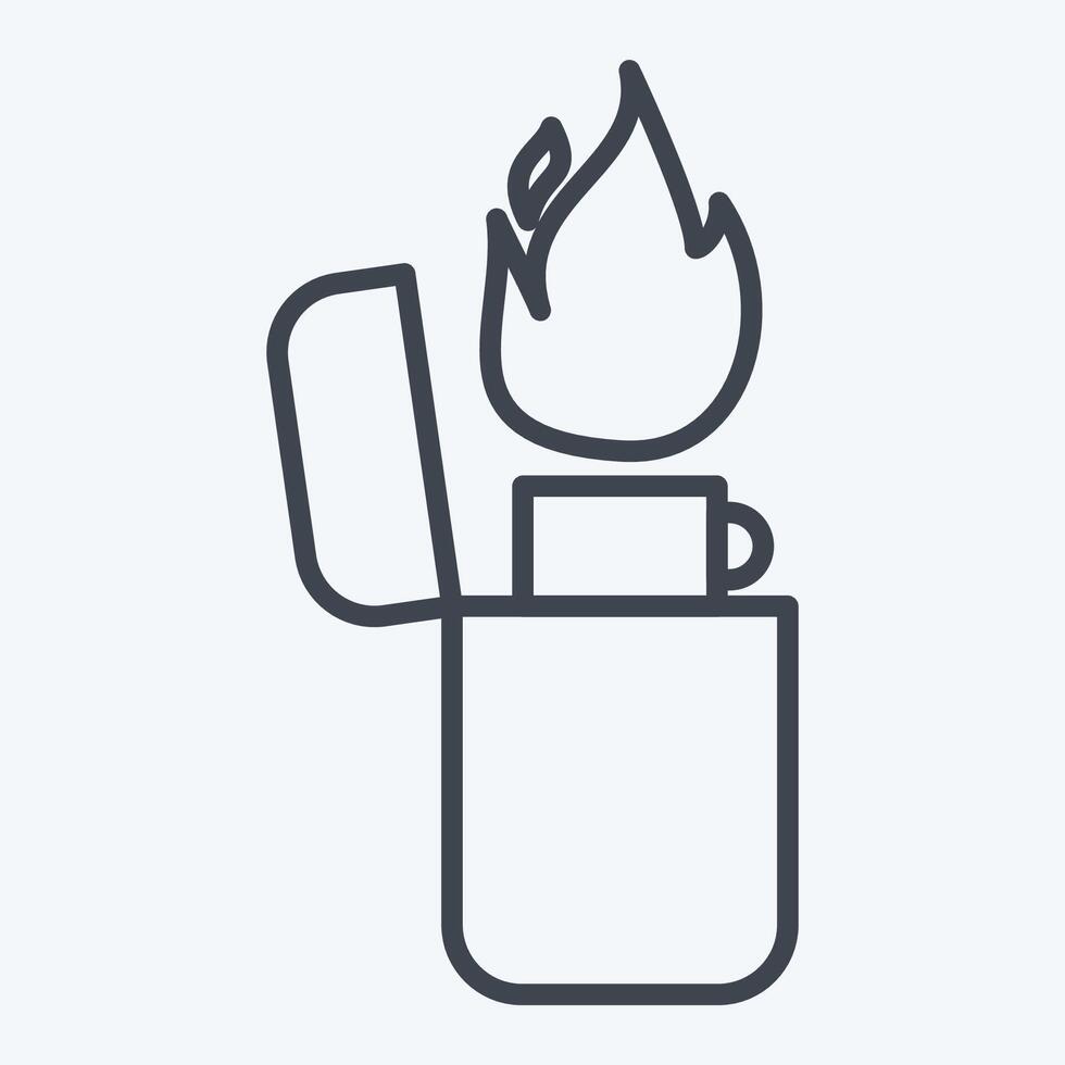 Icon Lighter. related to Light symbol. line style. design editable vector