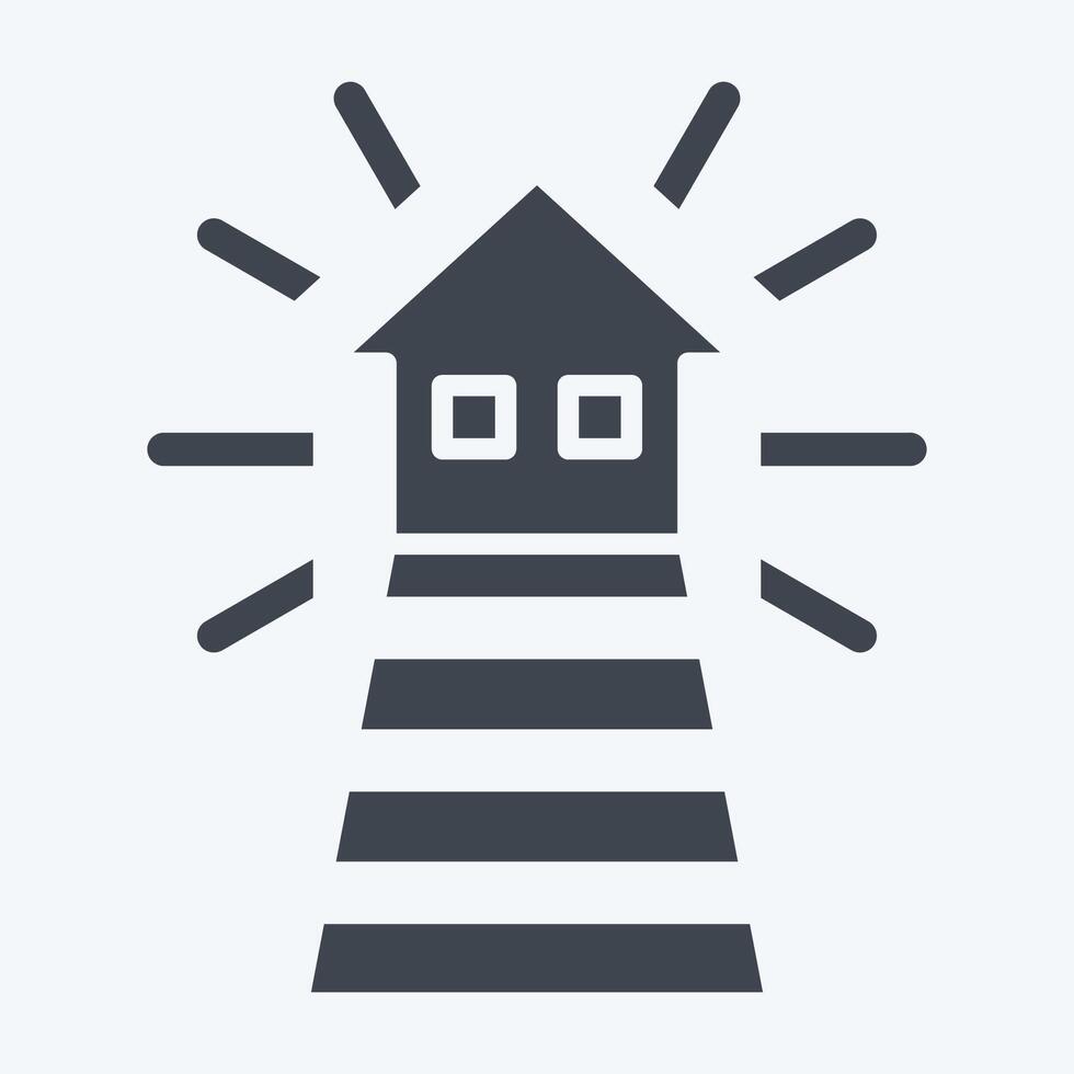 Icon Light House. related to Light symbol. glyph style. design editable vector