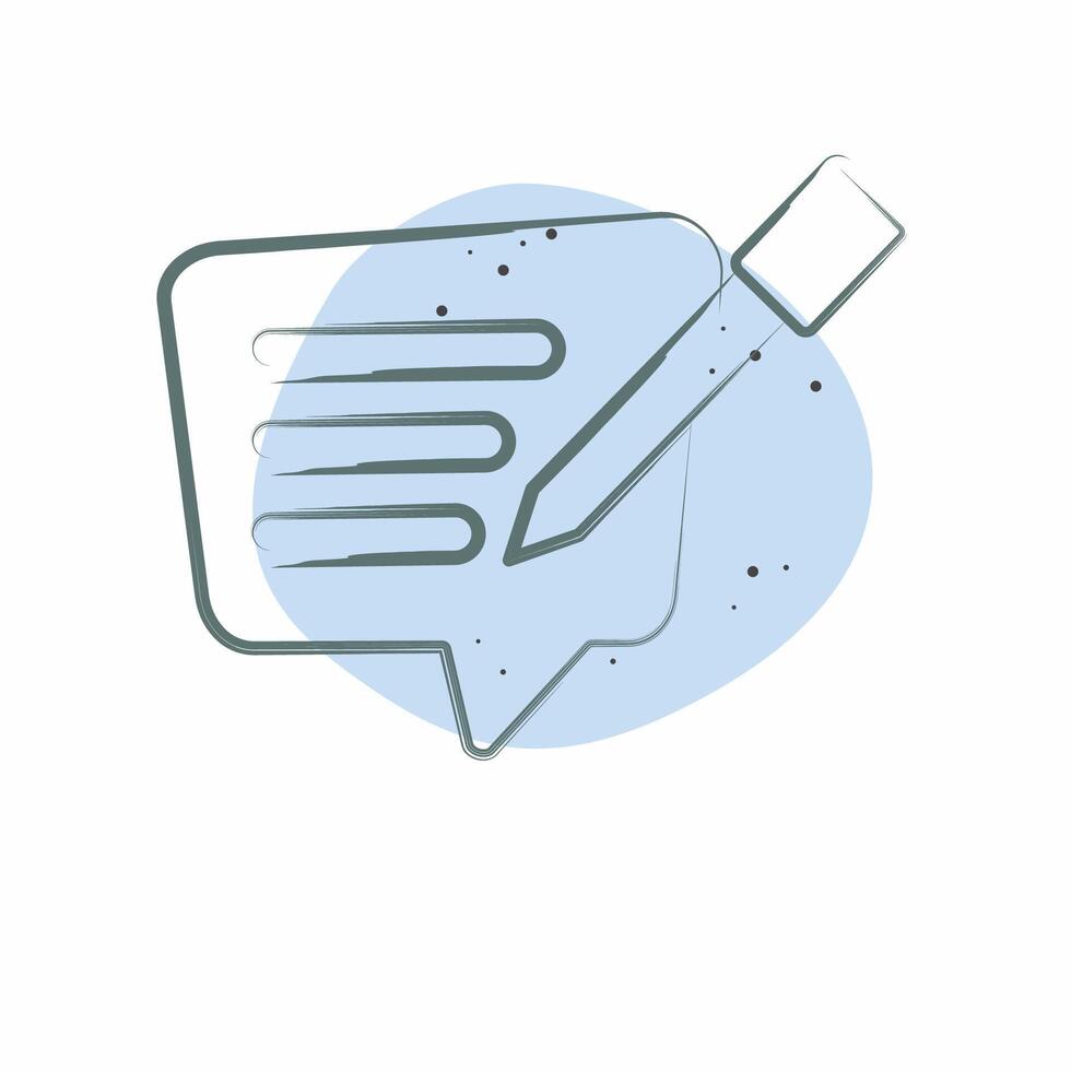 Icon Text Message. related to Speech symbol. Color Spot Style. design editable vector
