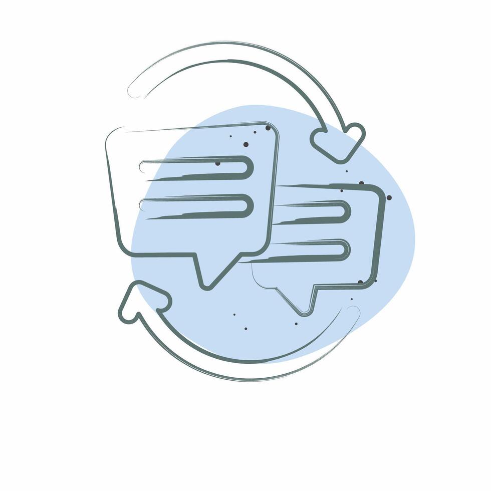 Icon Exchanging Opinions. related to Speech symbol. Color Spot Style. design editable vector