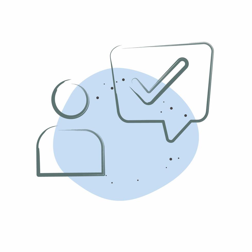 Icon Customer Experience. related to Speech symbol. Color Spot Style. design editable vector