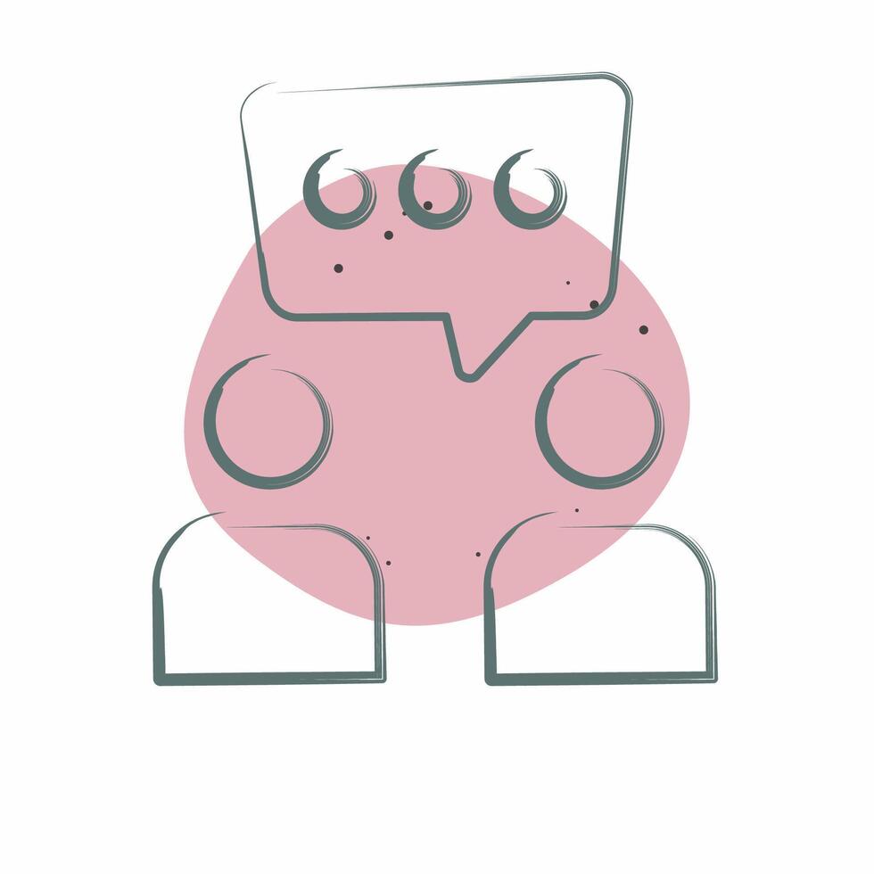 Icon Discussion. related to Speech symbol. Color Spot Style. design editable vector