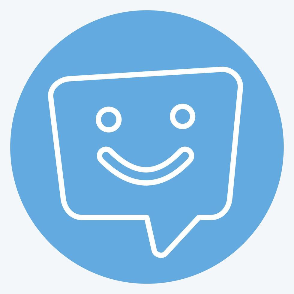 Icon Positive Massage. related to Speech symbol. blue eyes style. design editable vector