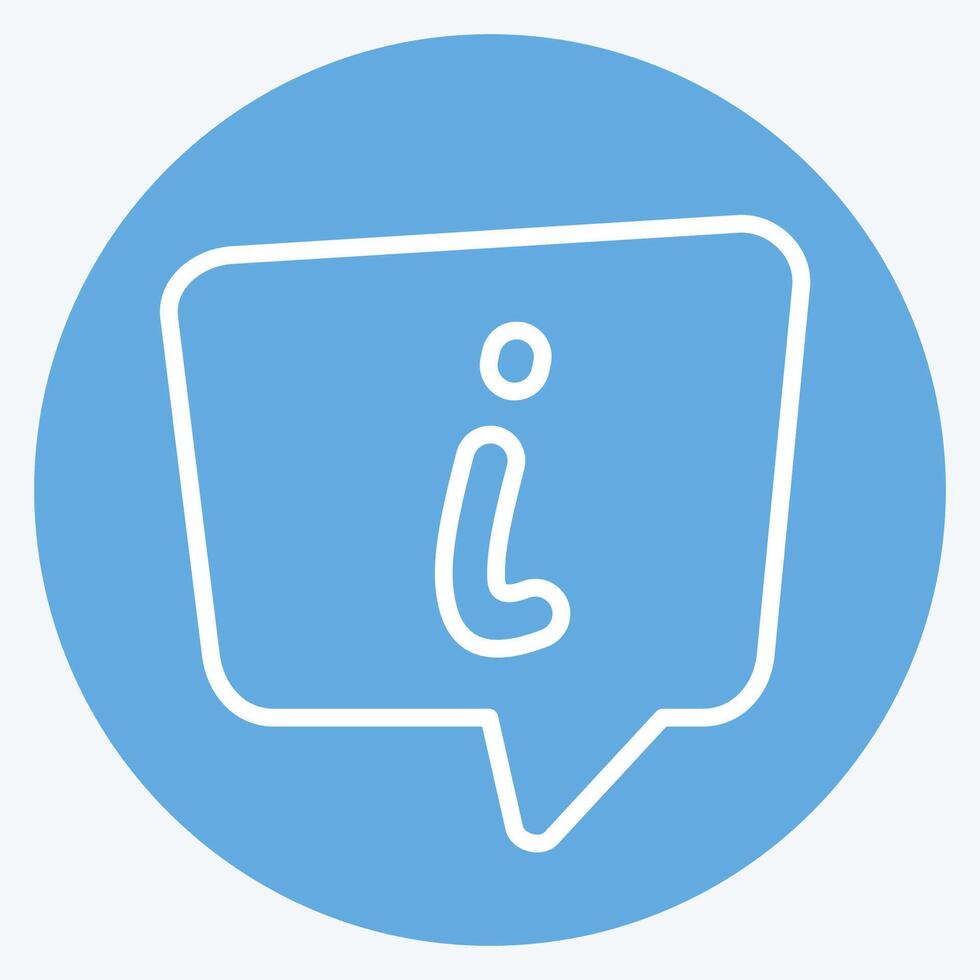 Icon Info. related to Speech symbol. blue eyes style. design editable vector
