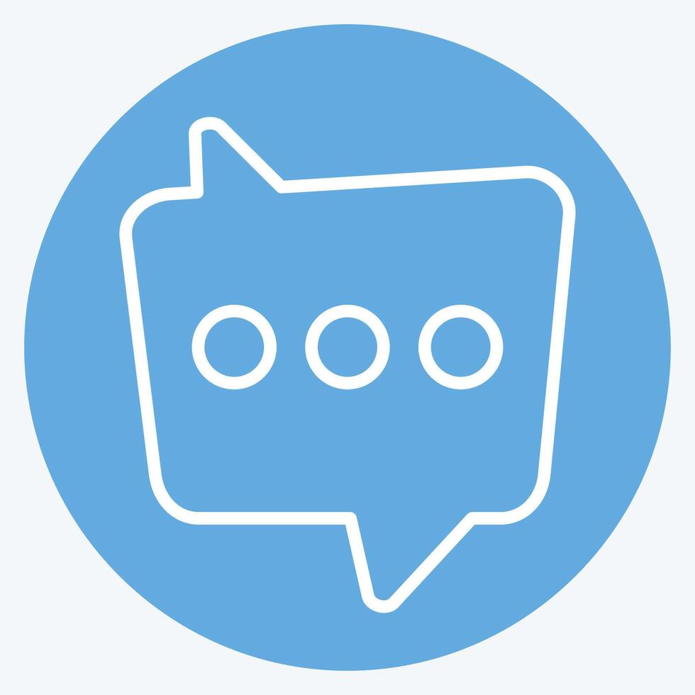 Icon Dual Message. related to Speech symbol. blue eyes style. design editable vector