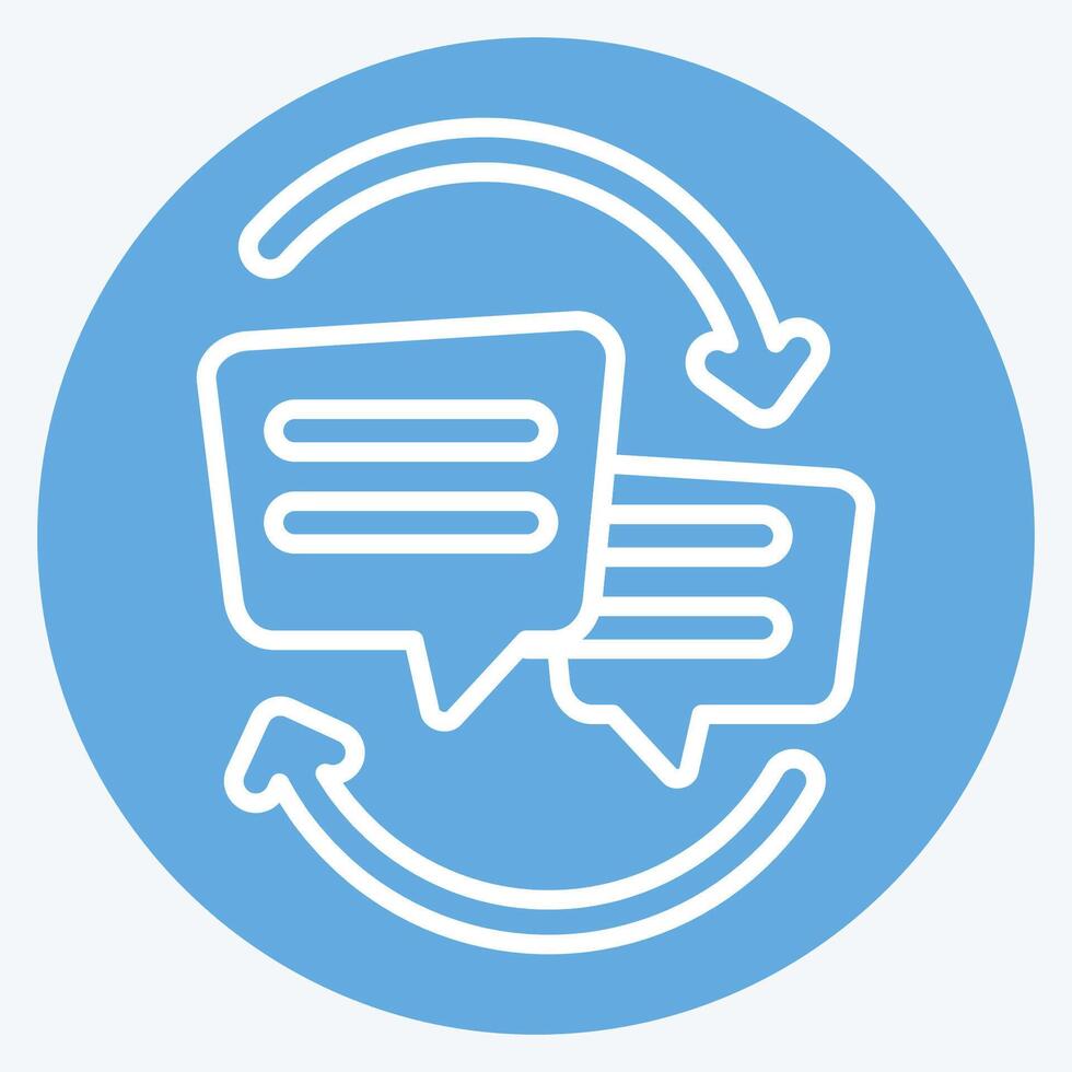 Icon Exchanging Opinions. related to Speech symbol. blue eyes style. design editable vector