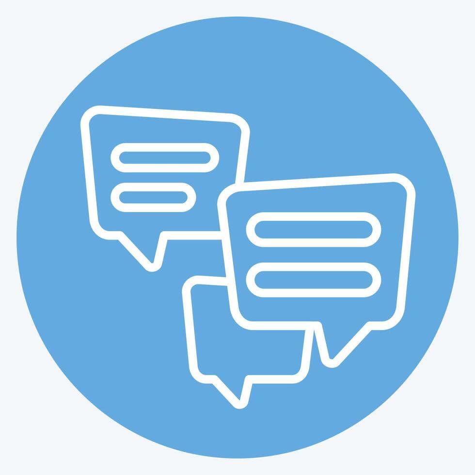 Icon Multiple Chat. related to Speech symbol. blue eyes style. design editable vector