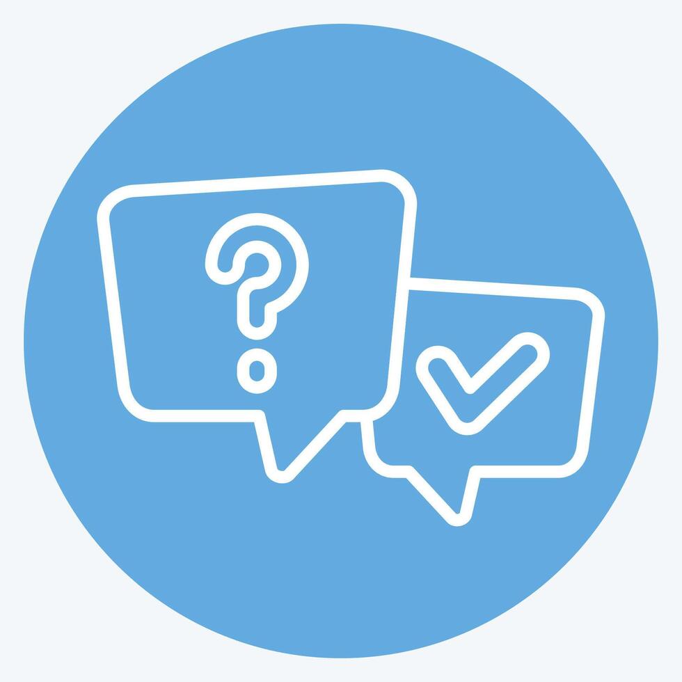 Icon FAQ. related to Speech symbol. blue eyes style. design editable vector