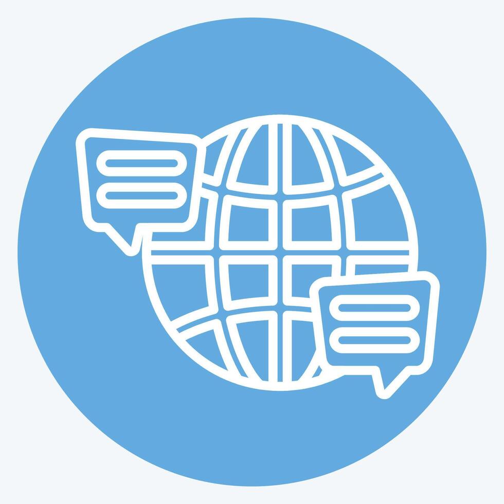 Icon Language. related to Speech symbol. blue eyes style. design editable vector