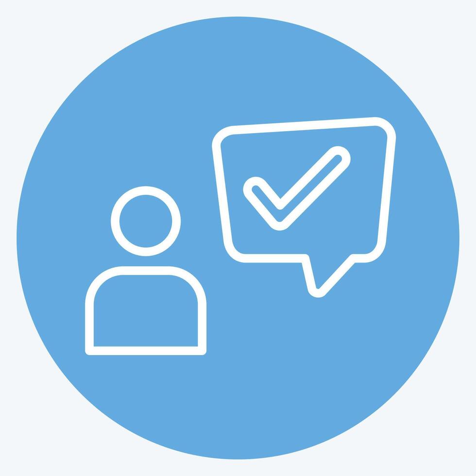 Icon Customer Experience. related to Speech symbol. blue eyes style. design editable vector