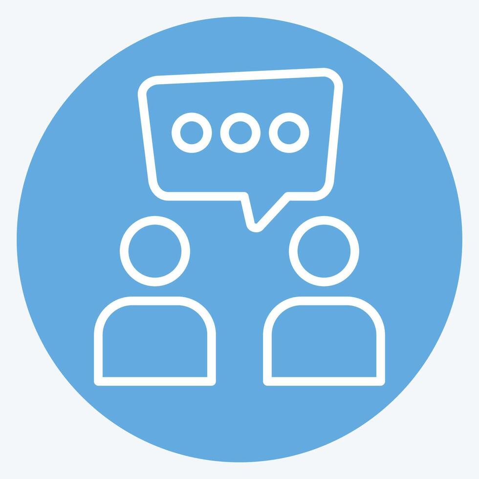 Icon Discussion. related to Speech symbol. blue eyes style. design editable vector