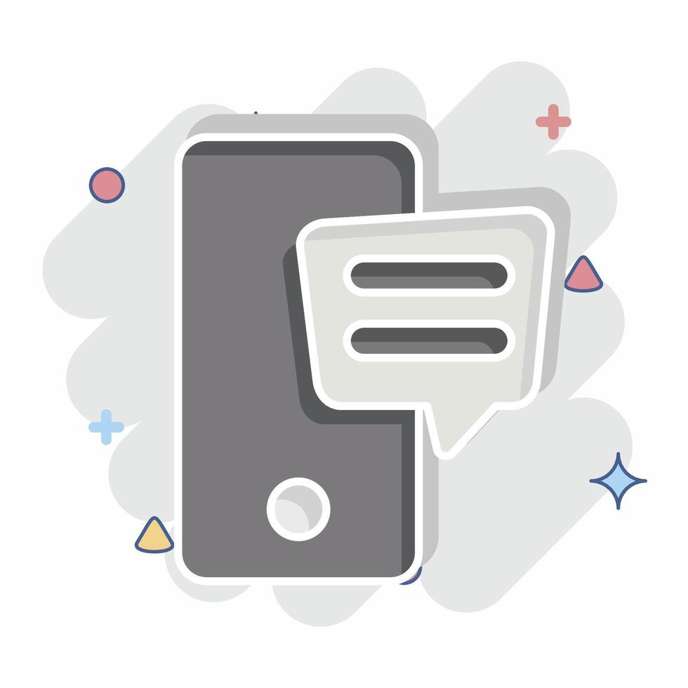 Icon SMS. related to Speech symbol. comic style. design editable vector