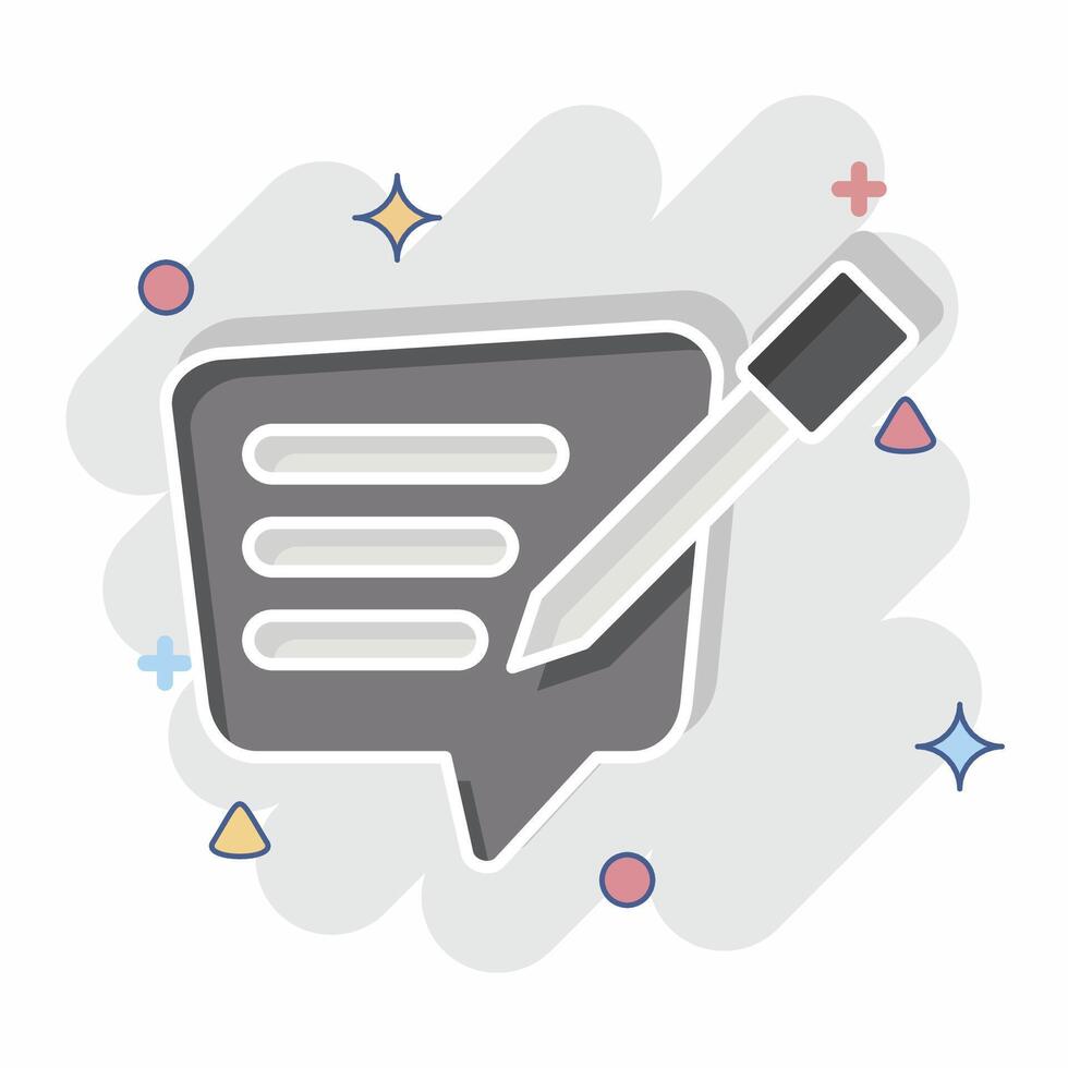 Icon Text Message. related to Speech symbol. comic style. design editable vector