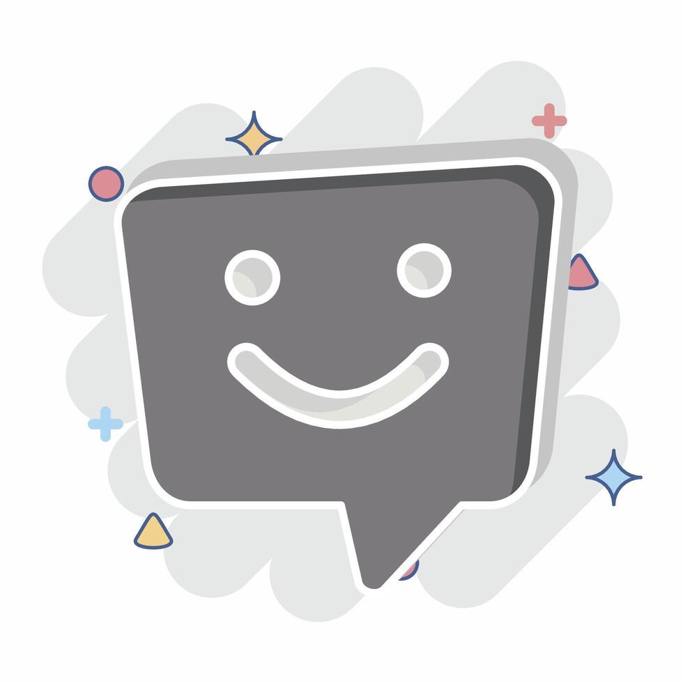 Icon Positive Massage. related to Speech symbol. comic style. design editable vector