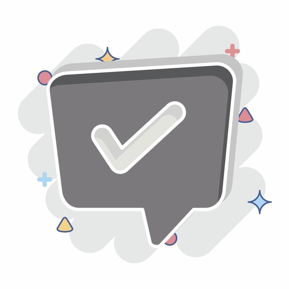 Icon Problem Solving. related to Speech symbol. comic style. design editable vector